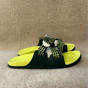 Chaco Black and Neon Green Sandals